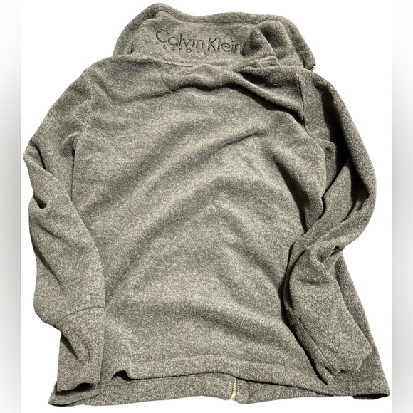 Calvin Klein fleece jacket grey with gold accents size medium - Picture 2 of 7
